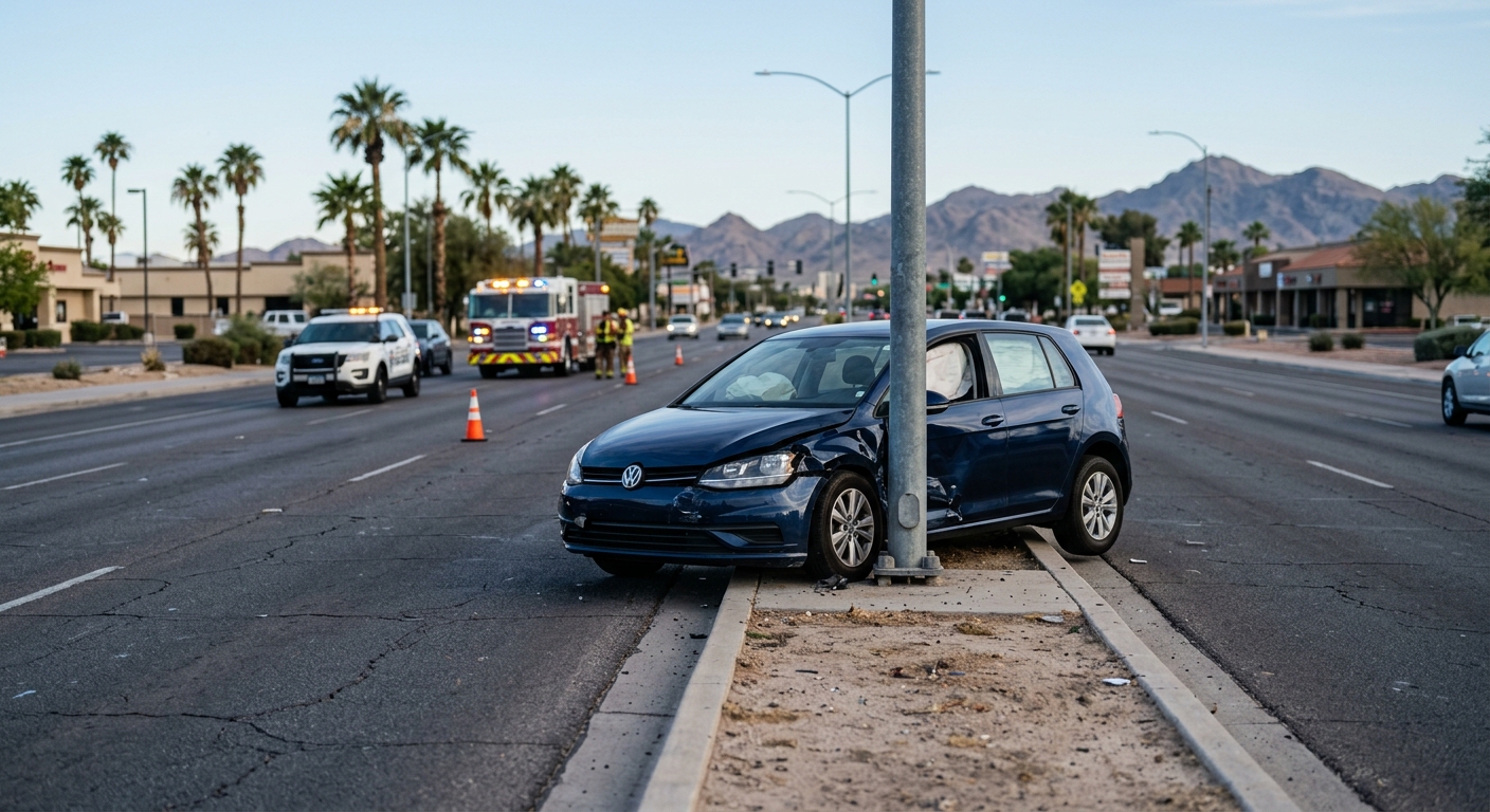 Woman Hospitalized After Early-Morning Rancho Drive Crash in Las Vegas