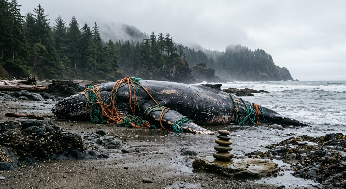 Oregon Scene Highlights Impact of Dead Whale Entanglement on Marine Ecosystems