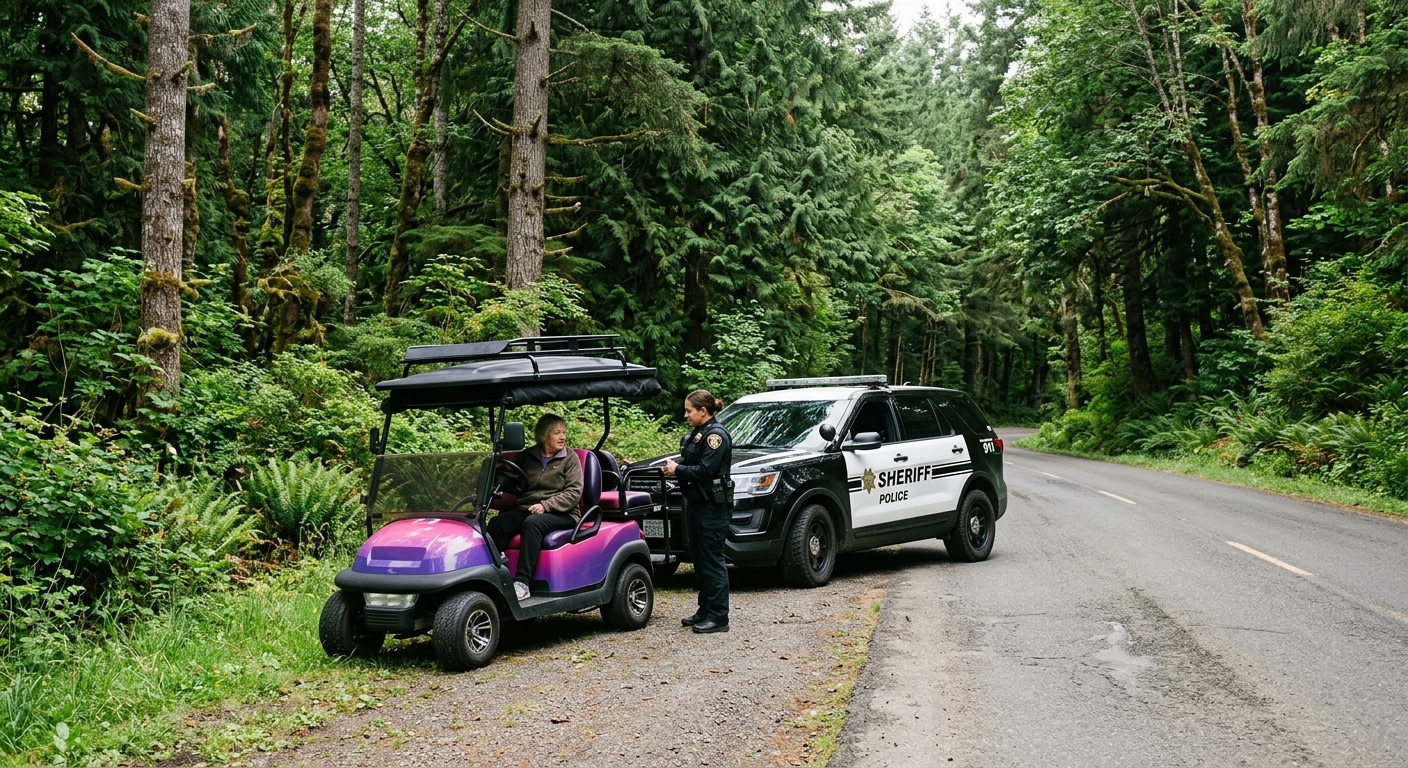 Coos County Sheriff Makes Unusual Golf Cart Traffic Stop in Barview