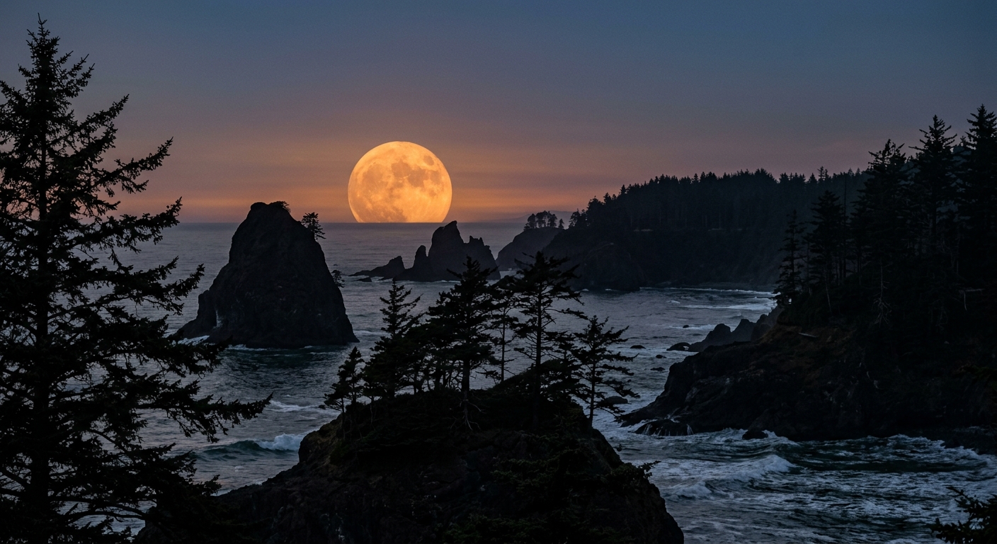 Oregon and Washington Skies Set for Dazzling Harvest Moon Display